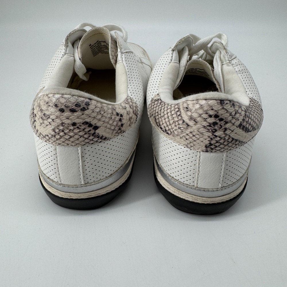 White Snakeskin Faux Leather Sneakers Women 9.5 Low Top Casual Universal Thread - Picture 6 of 8
